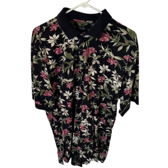 Izod Floral Polo Golf Shirt - Picture 2 of 4